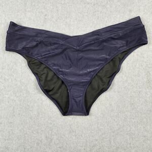 🌼NWT J.Crew Swim Bikini Bottom 3X Navy Blue BF171 Cross-front cheeky bikini